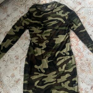 Camouflage Long Sleeve Dress